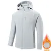 Jaqueta Softshell Customizada para Casal, Fabricante Direto Transfronteiriço, à Prova de Vento, Impermeável, Forrada com Lã, Jaqueta Quente para Trabalho ao Ar Livre para Homens