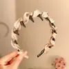 Diadema Elegante Estilo Hepburn con Acabado de Lujo, Pinza para Lavado de Cara Antideslizante Dentada, Diadema de Corona Alta con Bordes Fruncidos
