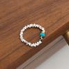Anillo de Cuerda Pisada Triángulo Roto Plata Zebra Azul Turquesa Minimalista Nicho Estilo Coreano Moda Femenina Combinación Perfecta Sentido de Alta Gama