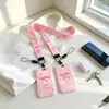 Cordón con tarjetero para comida de estudiante de dibujos animados Sanrio Pompompurin Pochacco Kuromi