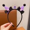 Diadema para niña con lazo de malla Kulomi de dibujos animados, accesorios para el cabello para niña, tocado morado de súper hada