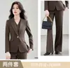 Venta al por mayor transfronteriza de atuendos profesionales modernos de otoño e invierno: Conjunto de tres piezas para mujer: blazer de manga larga con cuello de solapa pequeño, chaleco y pantalón