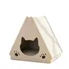 Sofá de Papelão Ondulado Resistente a Arranhões para Gatos Tipo Triangular Integrado com Brinquedo para Gatos Placa de Arranhar Fofa Tipo Triangular Vertical