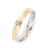 Anel de aço inoxidável Anel médio dourado de duas cores costura simples anel de aço de titânio on-line popular Factory Direct Supply