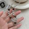 Collar de Cuentas de Cobre con Piedra Ojo de Tigre para Mujer, Collar de Cadena para Clavícula de Tendencia Elegante, Diseño Nicho de Alta Gama, Venta al por Mayor