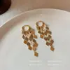 Pendientes de Borla Larga para Primavera y Verano, Combinan con Todo, para Mujer, Lujo Ligero, Gama Alta, Temperamento, Pendientes Atmosféricos, Pendientes, Pendientes de Botón, Resaltan el Rostro, Arete Pequeño, Cierre de Pendiente
