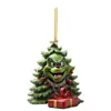Adorno decoración monstruo verde acrílico colgante verde peludo diseño plano creativo Navidad transfronteriza árbol de Navidad
