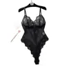 Body de renda para comércio exterior transfronteiriço, lingerie sexy de tela transparente com alças, body modelador feminino estilo desejo puro
