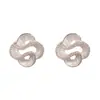 Pendientes de Botón Exquisitos de Plata Gruesa con Capas Delgadas de Zirconia, de Moda Versátiles, Pequeños Frescos Simples Elegantes para Mujer, Venta al por Mayor