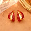 Pendientes Retro Geométricos Elegantes con Esmalte de Goteo Diseño de Nicho Pendientes Elegantes Simples de Estilo Frío Pendientes de Moda y Elegantes para Mujeres