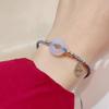 Ano novo Marca da Sorte Estilo simples calcedônia fivela de segurança estilo antigo pulseira de corda trançada pulseira de contas da sorte feminina ajustável