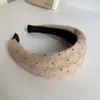 Diadema Gruesa de Lunares con Cabeza Ancha para Mujeres Frente Alta Cabello Aplanado Tocado Otoño Invierno Retro Suave Cotidiano Versátil Simple Temperamento