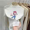 Roupa íntima base nova para meninas, de outono e inverno, com fleece dos dois lados, top quente casual infantil de gola alta