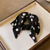 Scrunchie de Cetim com Bolinhas e Laço Estilo Francês para Mulheres, Elástico de Cabelo de Alta Qualidade, Novo Modelo 2026, Acessório de Cabelo Elegante