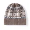 Venta al por mayor de fábrica Cachemira Transfronterizo Otoño e Invierno Nuevo Engrosado Jacquard Fair Isle Cálido Protección contra el Frío Protección Auditiva Gorro para la Cabeza Gorro