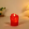 Lâmpada de vela eletrônica LED plástico diâmetro 5cm layout de cena padrão criativo balanço onda simulação de vela