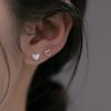 Nalan s925 prata esterlina diamante-embutido coração assimétrico fio brincos ins estilo design brincos feminino M04325