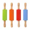 Rodillos extra largos pequeños, medianos y grandes, rodillos de silicona, rodillos para masa con mango de madera, palos rodantes para extender masa