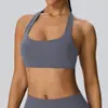 Sujetador de Yoga Europeo y Americano para Mujer Cuello Halter Generoso Espalda Descubierta Ropa Interior de Fitness sujetador Sensación Nude Doble Mate Chaleco Deportivo 62768