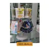 Soporte Giratorio de Hierro Forjado de Dos Niveles para Joyería Estante de Almacenamiento de Escritorio Colgante Estante de Exhibición para Labiales Collares Pulseras Llavero Soporte para Labiales