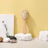 Escova de lã de faia com embalagem de material personalizada e logotipo, pente de almofada de ar para massagem personalizado, pente plano de faia personalização personalizada
