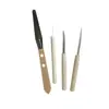 Herramientas de Escultura en Arcilla de Cerámica Cuchillo de Recorte de Acero Inoxidable Cuchillo de Escultura para Arcilla Blanda Mango de Madera Juego de 4 Piezas Cuchillo de Escultura para Arcilla DIY Venta al por Mayor