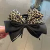 Nuevo Elegante Pinza para el Cabello con Lazo de Cinta Estampado de Leopardo Multicapa para Mujer, Pinza de Estilo Coreano para Media Cola de Caballo, Accesorio Versátil para Cola de Caballo