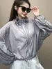 Chaqueta de Sol de Manga Larga con Cuello Alto, Estilo Nuevo de Verano 2026 para Mujer, Holgada, Moderna, Versátil, Transpirable, Chaqueta Superior Delgada