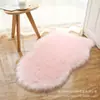 Alfombra Decorativa de Imitación Lana Gruesa Irregular Felpa para Mesa de Café Cojín para Sala de Estar Cojín para Silla Manta de Cama