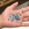 Brincos de Borla em Cacho de Uva Azul Deslumbrante de Primavera para Mulheres, Brincos de Luxo Leve de Alta Qualidade com um Estilo Único e Elegante, Design de Uso Duplo