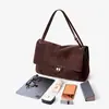 Bolso retro de ante para mujer europeo y americano, gran capacidad, bolso con solapa para el día a día, ante suave, bolso de hombro, bolso cruzado, superventas transfronterizo