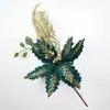 Nueva Flor de Navidad Brillante de 26 cm Decoraciones Navideñas Fiesta Hogar Accesorios de Rama Flores Navideñas Artificiales Flores Falsas