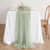 Hermoso Caminero de Mesa Transparente, Cortina Transparente, Cortina de Voile, Transparente Bali para Boda, Fiesta de Cumpleaños, Decoración de Eventos, Mantel de Mesa de Gasa Crepé