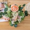 Espelho Meia-Lua Letras Peônia Flores Artificiais Flores Decorativas Flores Falsas Design Segurando Buquê Rosa Parede Decorativa CF02021