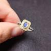 Joyería tesoro de color directo de fábrica plata 925 oro incrustado anillo de piedra lunar azul natural mujeres una generación de cabello