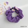 Menina romântica roxa coolomi elástico de cabelo de intestino grosso Doce desenho animado fofo corda de cabelo de waffle feminino textura corda de cabelo de aba larga