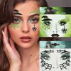 Pegatinas Faciales de Bruja Araña Mariposa Estampado de Leopardo Transfronterizas Fiesta Festiva Halloween Tatuajes Falsos Pegatinas de Pedrería