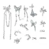 Lz Mesma Estilo Zircônia Acessórios de Arte para Unhas Corrente de Prata Versátil Laço de Pérola Decoração de Diamante Pequenas Pérolas Acessórios de Arte para Unhas