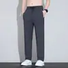 Novas Calças Casuais Masculinas de Verão 2026, Sensação Fresca de Seda Gelada, Secagem Rápida, Alta Elasticidade, Respiráveis, Versáteis, de Perna Reta, Modelagem Solta, Calças Longas para Homens