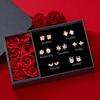 Set Semanal de Aretes de Plata Pura S999 para Mujer, Aretes de Aguja de Plata, Regalo de San Valentín o Cumpleaños para Niñas, Nuevo Estilo