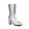 Otoño e Invierno Nuevas Botas Británicas para Mujer de Amazon 48 Botas de Caballero Gruesas Botas de Tacón Alto Caña Corta Comercio Exterior 32 rosa Marrón
