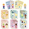 8/16/24 Adesivos de Fantasia de Personagens de Desenho Animado para Meninos e Meninas, Adesivos DIY de Troca de Rosto e Fantasia, Artesanato Educacional para Aprendizagem Precoce