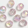 Cartão 14/16 Transparente Alto Brilho UV Iridescente Multifacetado Futebol Furo Reto Contas Redondas DIY Corrente para Celular Chaveiro Acessórios para Joias