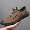 Zapatos Croc Zapatos de Hombre 2026 Verano Nuevo Estilo Piel Suave Suela Suave Transpirables Estilo Coreano Moda Hechos a Mano para Conducir Casual Zapatos de Hombre