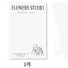 Papel de regalo para flores de red roja, simple e impermeable, material para envolver flores, estampado en blanco y negro en inglés, tienda de flores, floral