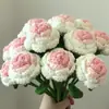 Paquete de Material de Tejido Rosa Tailandés Ramo Tejido Terminado Hecho a Mano Decoración de Flores Ramo para el Día de la Diosa Regalo