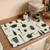 Esterilla Drenante de Cocina Estilo Nórdico de Tierra de Diatomeas, Esterilla para Tazones y Platos de Vajilla, Esterilla de Control de Agua, Esterilla para Tazas de Té de Escritorio, Esterilla Absorbente para Encimera