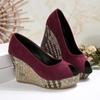 Zapatos Casuales de Mujer de Plataforma de Cuña de Boca Baja de Pescado Talla Grande Transfronterizos Europeos y Americanos Primavera y Verano 2025