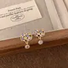 Pendientes de Segunda Mano Estilo Nicho con un Ambiente de Alta Gama y Minimalista, Pequeños y Sencillos, Modernos y Versátiles, Aretes de Gato Full Diamante de Colores