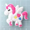 Acessórios de unicórnio arco-íris de borracha macia, acessórios de grampo de cabelo de PVC, patch de emblema para roupas DIY, chapéu